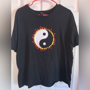 Flaming Yin Yang Graphic Tee